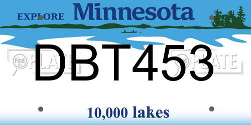 DBT453 Minnesota License Plate