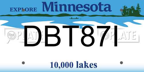 DBT87I Minnesota License Plate