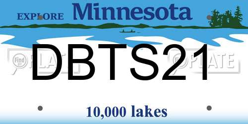 DBTS21 Minnesota License Plate