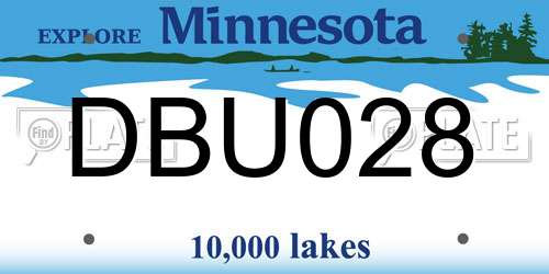 DBU028 Minnesota License Plate