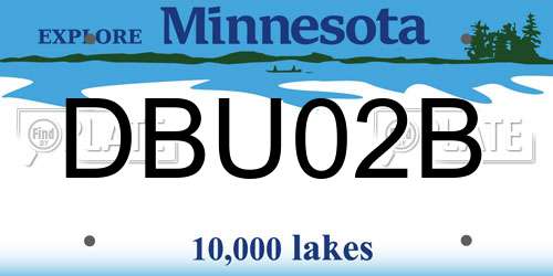 DBU02B Minnesota License Plate