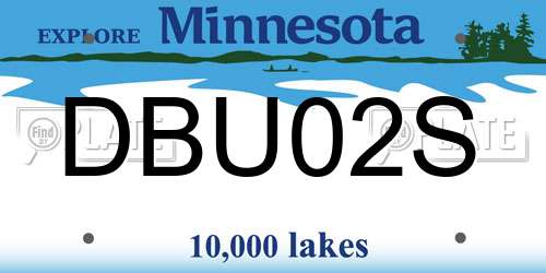 DBU02S Minnesota License Plate