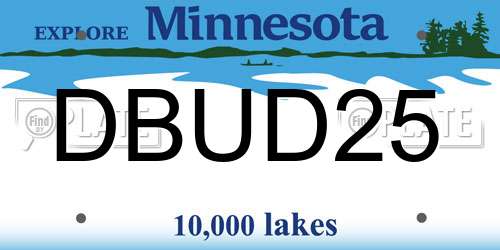 DBUD25 Minnesota License Plate