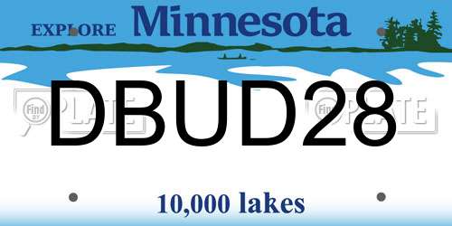 DBUD28 Minnesota License Plate