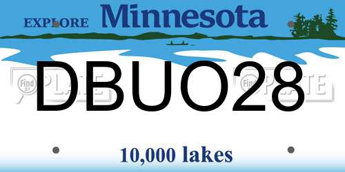 DBUO28 Minnesota License Plate