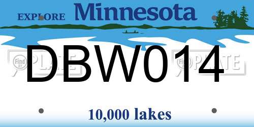 DBW014 Minnesota License Plate
