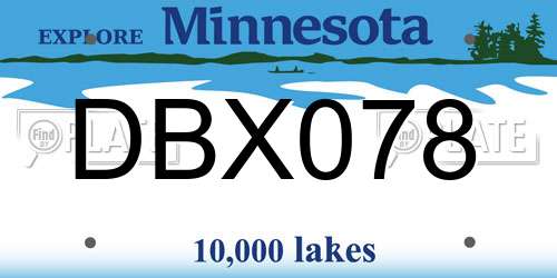 DBX078 Minnesota License Plate