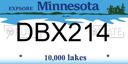 DBX214 Minnesota License Plate