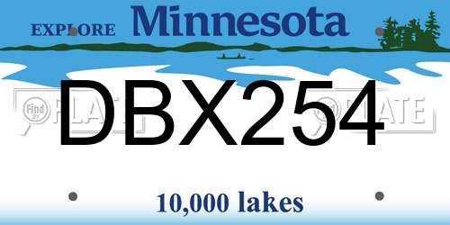 DBX254 Minnesota License Plate