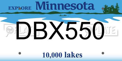 DBX550 Minnesota License Plate