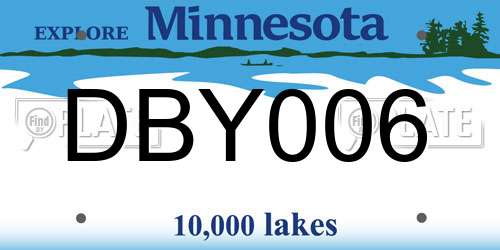 DBY006 Minnesota License Plate