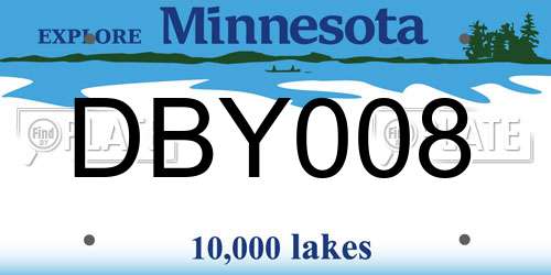 DBY008 Minnesota License Plate