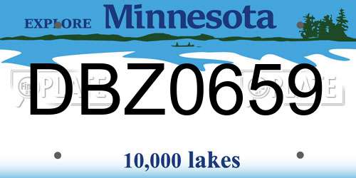 DBZ0659 Minnesota License Plate
