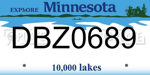 DBZ0689 Minnesota License Plate