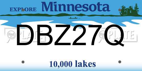 DBZ27Q Minnesota License Plate