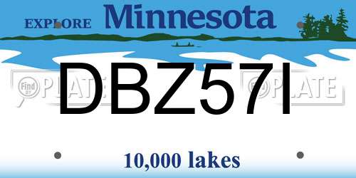 DBZ57I Minnesota License Plate