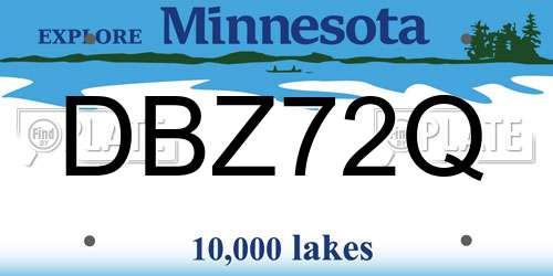 DBZ72Q Minnesota License Plate