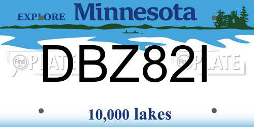 DBZ82I Minnesota License Plate