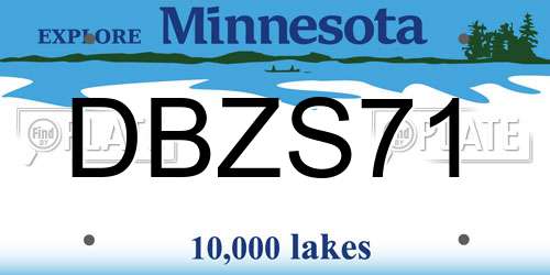 DBZS71 Minnesota License Plate