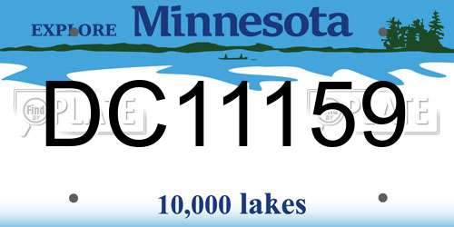 DC11159 Minnesota License Plate