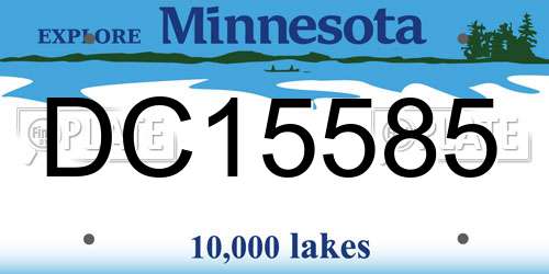 DC15585 Minnesota License Plate
