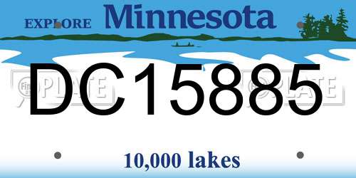 DC15885 Minnesota License Plate
