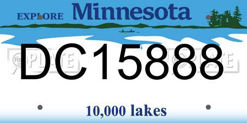DC15888 Minnesota License Plate