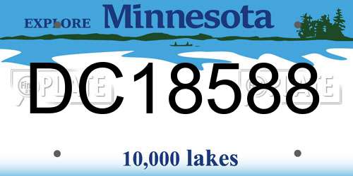 DC18588 Minnesota License Plate