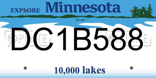 DC1B588 Minnesota License Plate