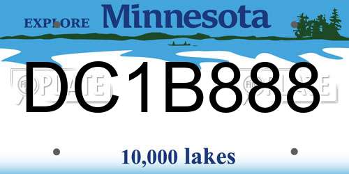 DC1B888 Minnesota License Plate
