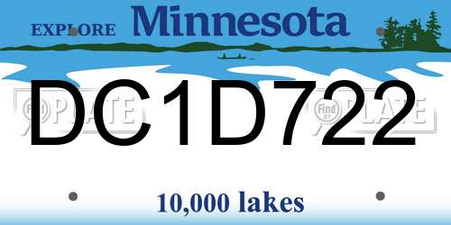 DC1D722 Minnesota License Plate