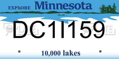DC1I159 Minnesota License Plate