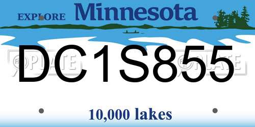 DC1S855 Minnesota License Plate