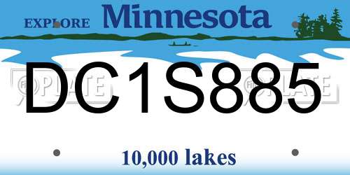 DC1S885 Minnesota License Plate