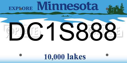 DC1S888 Minnesota License Plate
