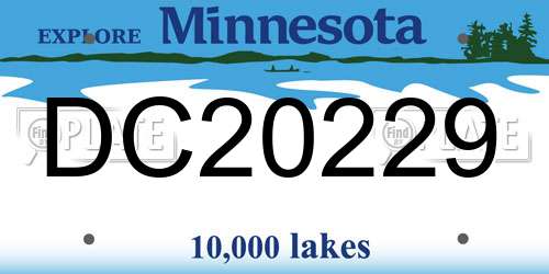 DC20229 Minnesota License Plate