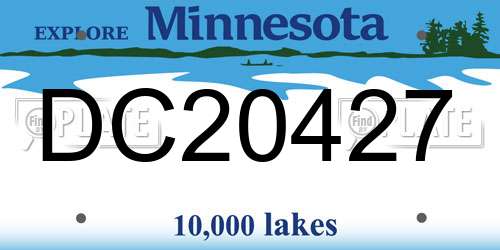 DC20427 Minnesota License Plate