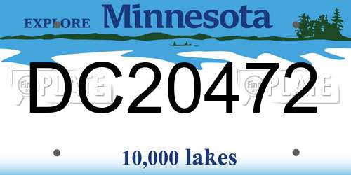 DC20472 Minnesota License Plate