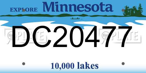 DC20477 Minnesota License Plate