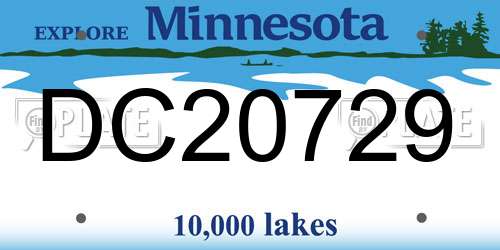 DC20729 Minnesota License Plate