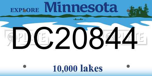 DC20844 Minnesota License Plate