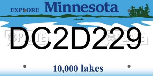 DC2D229 Minnesota License Plate