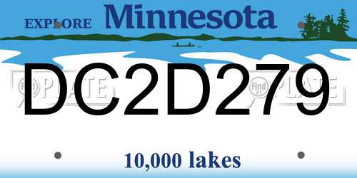DC2D279 Minnesota License Plate