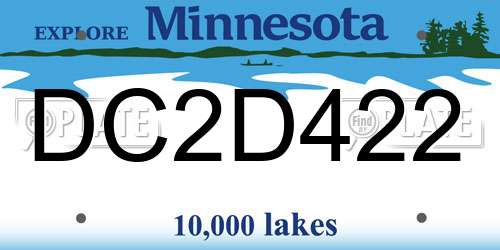 DC2D422 Minnesota License Plate