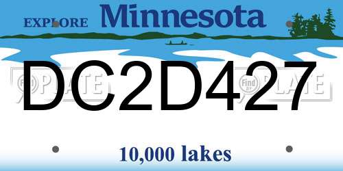 DC2D427 Minnesota License Plate