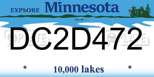 DC2D472 Minnesota License Plate