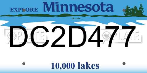 DC2D477 Minnesota License Plate