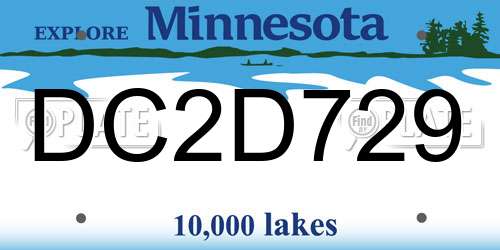 DC2D729 Minnesota License Plate