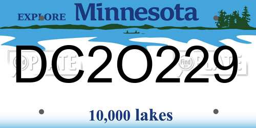 DC2O229 Minnesota License Plate