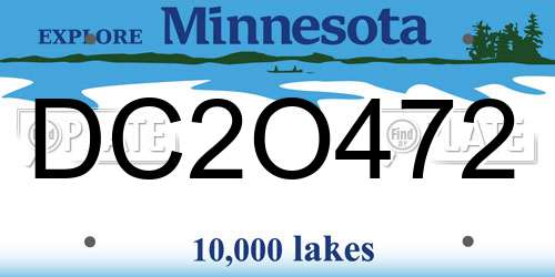 DC2O472 Minnesota License Plate
